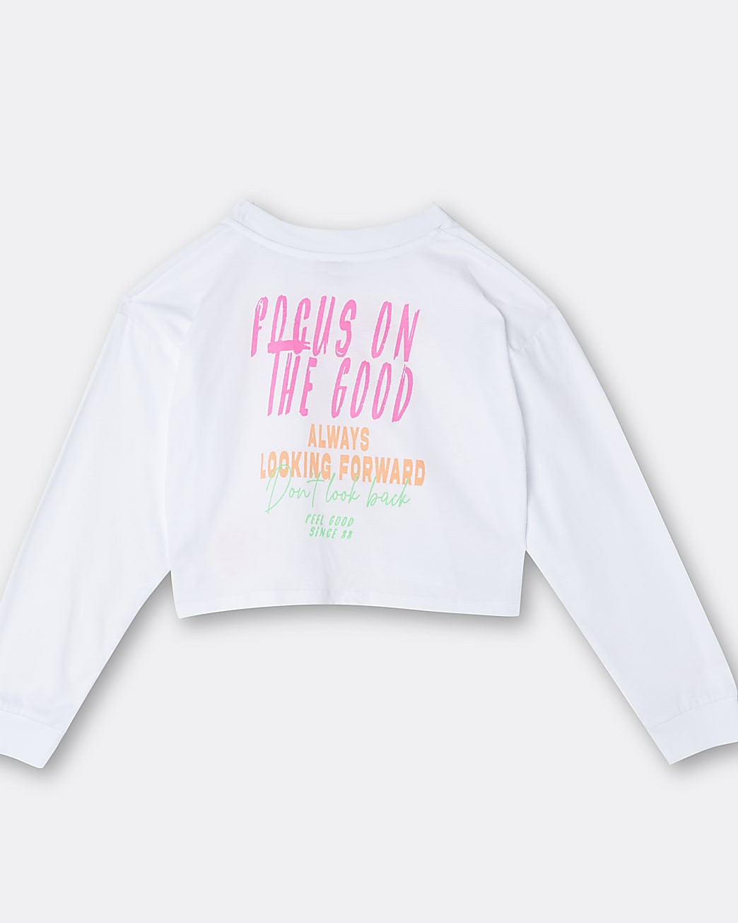 Girls white graphic long sleeve top | River Island (UK & IE)