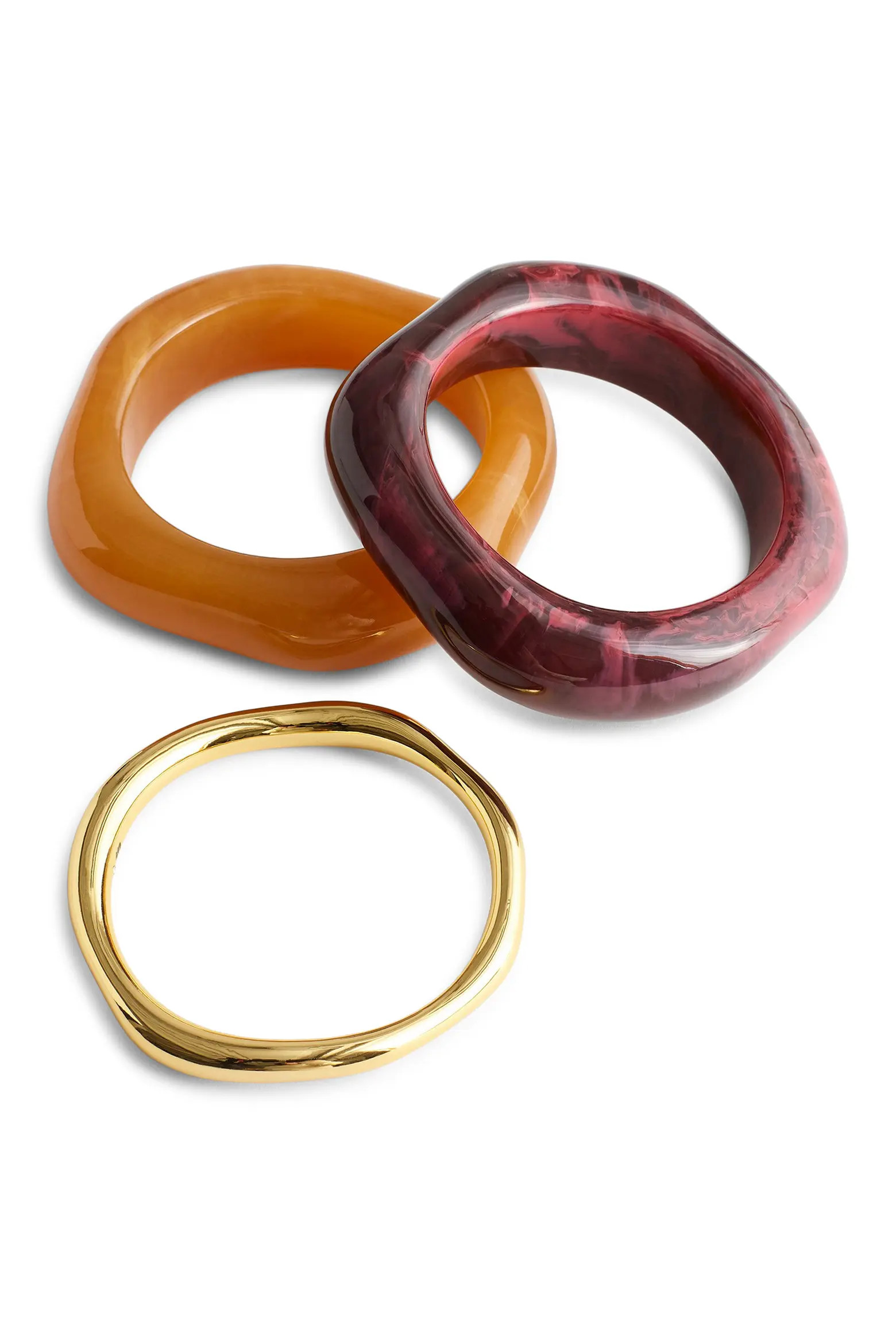 Madewell Set of 3 Sculptural Resin Bangle Bracelets (Women) | Nordstrom | Nordstrom