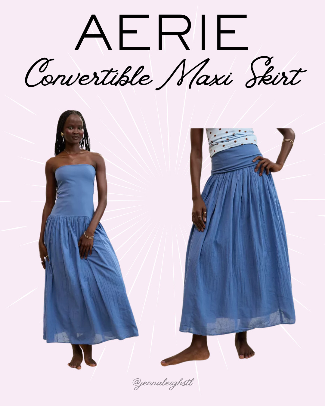 Two looks in one and 30% off 💕 This Aerie convertible maxi skirt doubles as a dress and the colors are so good. 

 #LTKSeasonal #LTKSaleAlert #LTKMidsize