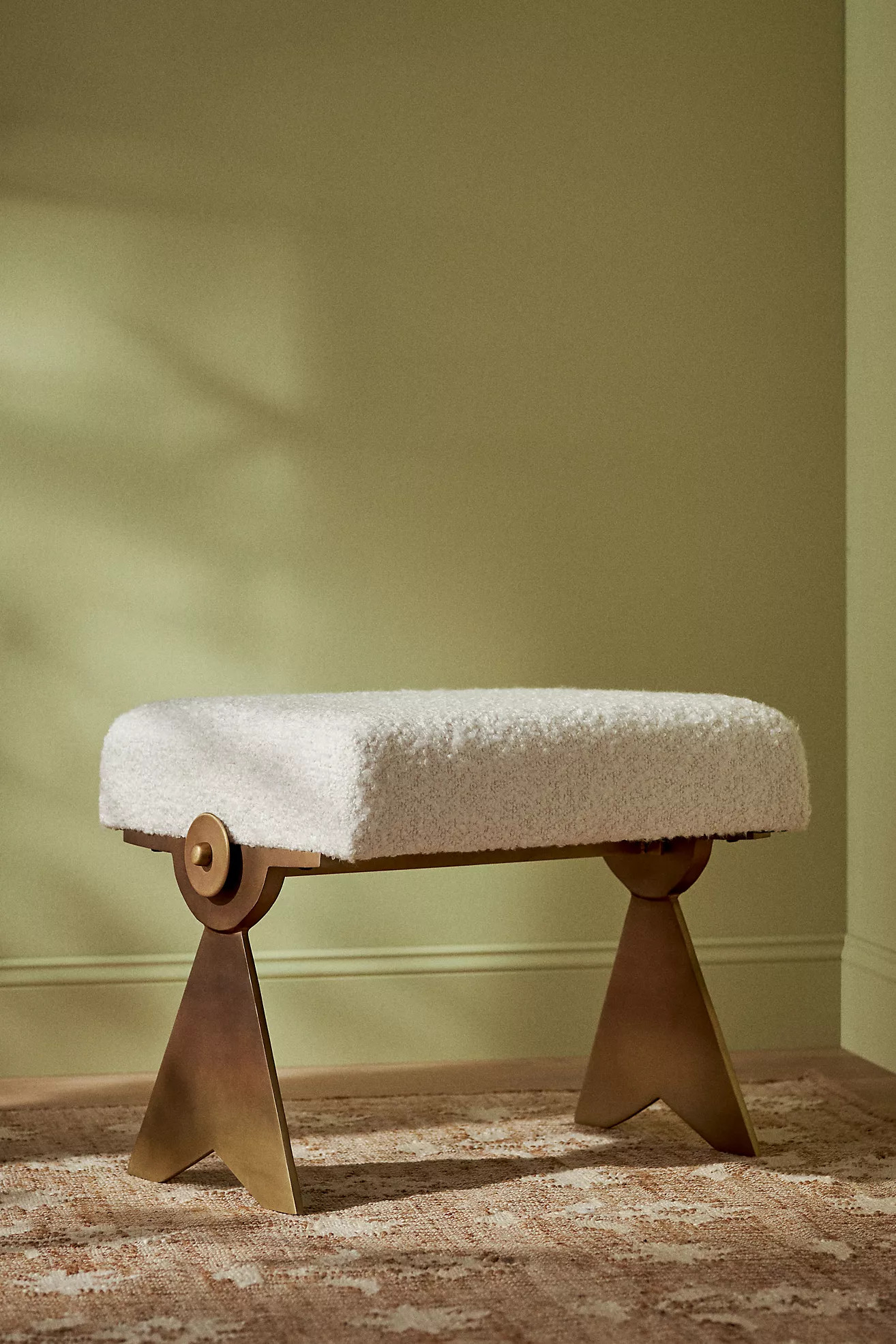 Katie Hodges Bouclé Ottoman | Anthropologie (US)