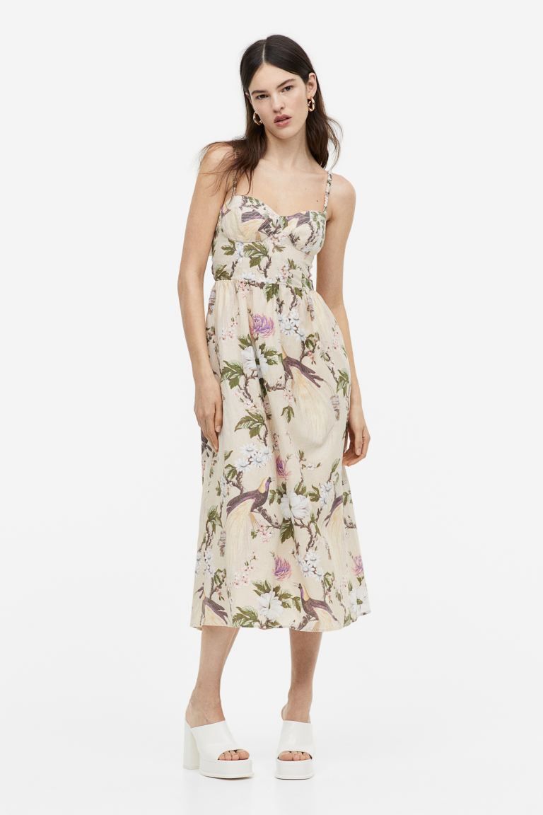 Linen-blend Bow-detail Dress | H&M (US)