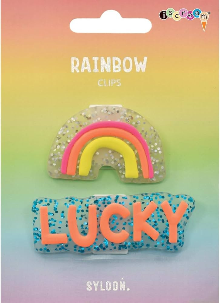 iscream Mini Memos Lucky Rainbow Mini Glittery Binder Clips | Amazon (US)