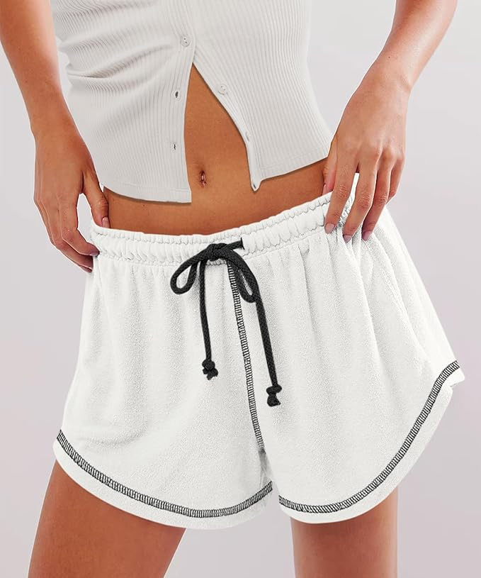 Yousify Women’s Casual Shorts Comfy Drawstring Elastic Waist Summer Beach Workout Lounge Shorts... | Amazon (US)