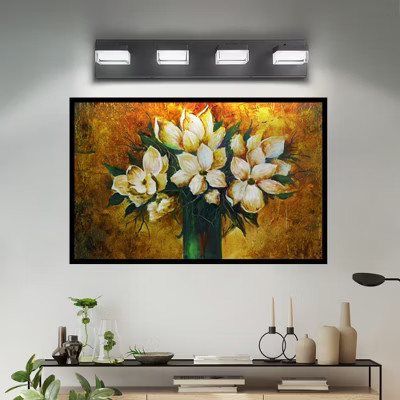 Modern 5-Light Black LED Bathroom Vanity Light Over Mirror Fixture | Target