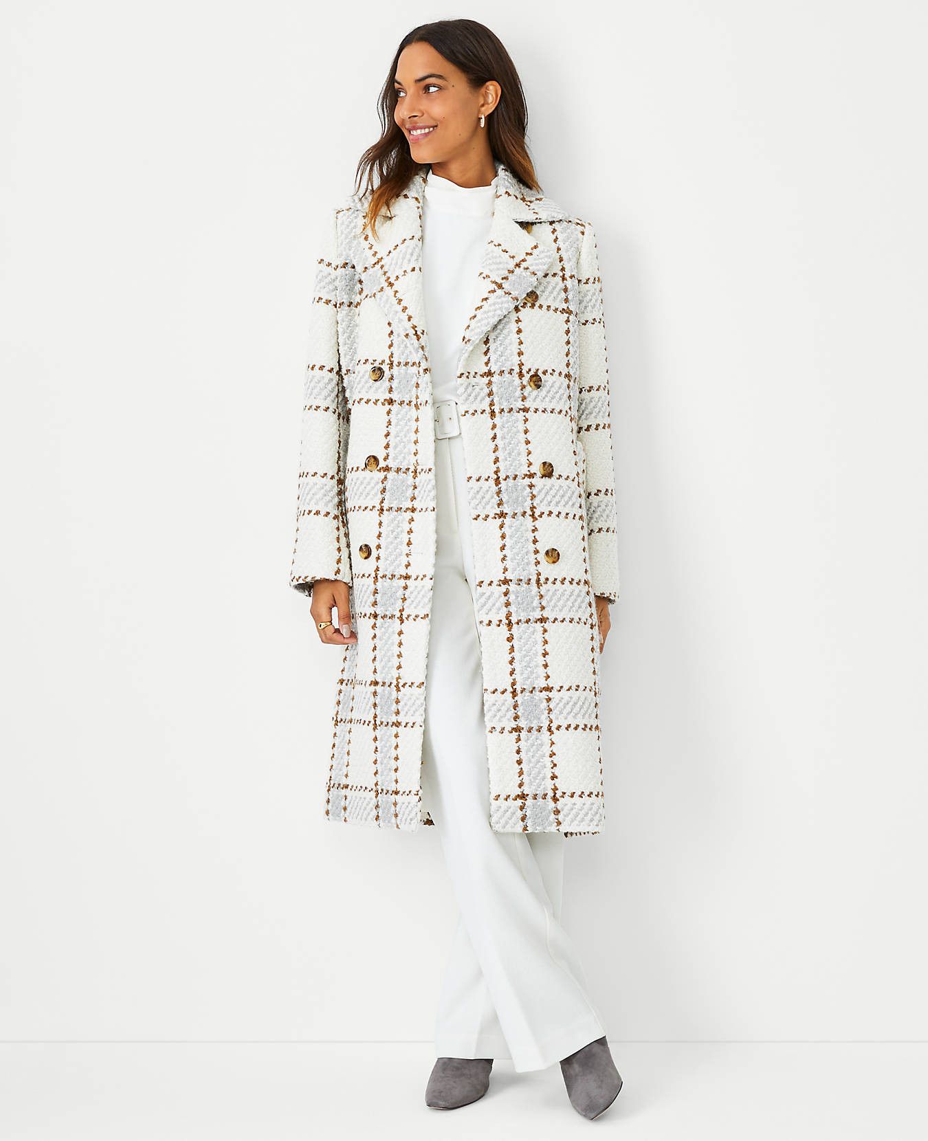 Plaid Double Breasted Coat | Ann Taylor (US)