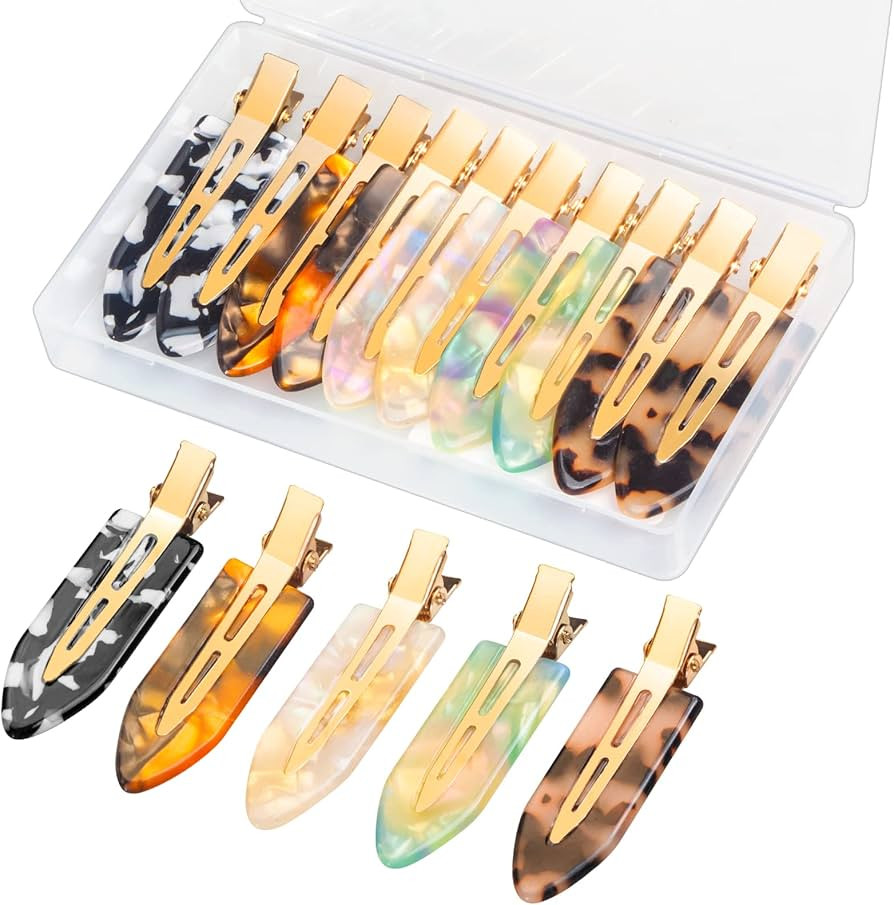 10 Pcs No Bend Hair Clips for Women Styling Sectioning, Gingbiss 2.7" No Crease Bangs Hair Clips,... | Amazon (US)