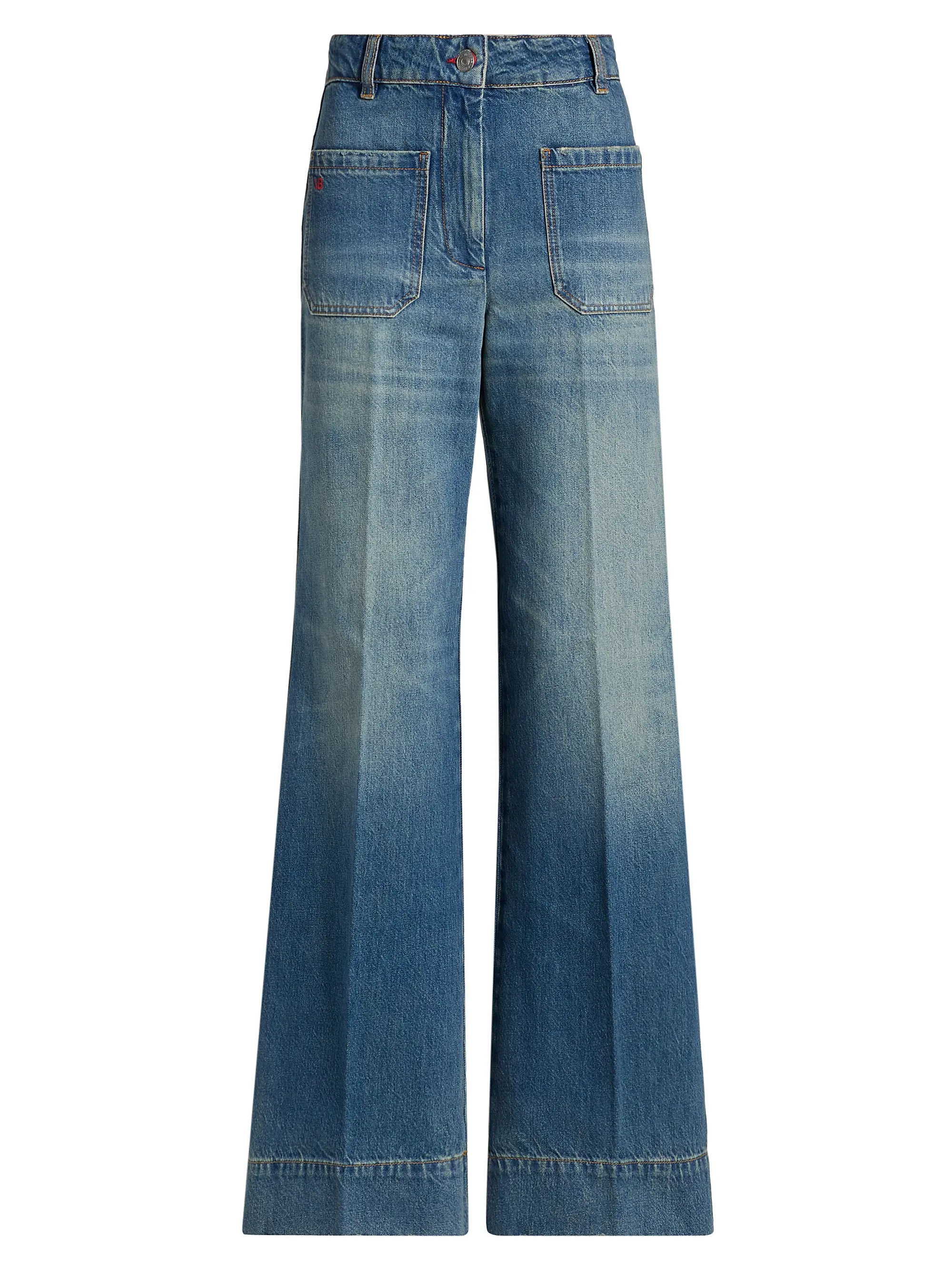 Victoria Beckham Alina Regular Mid-Rise Straight-Leg Jeans | Saks Fifth Avenue | Saks Fifth Avenue