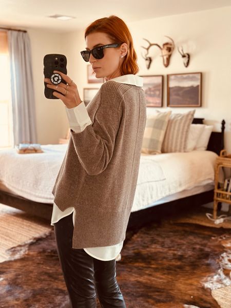 Showing you a look at the back of this gorgeous sweater with built in silk shirt. I love the length - covers my rear- and also the details at the seams. Perfect for work or play and totally timeless.


#LTKU #LTKworkwear #LTKtravel