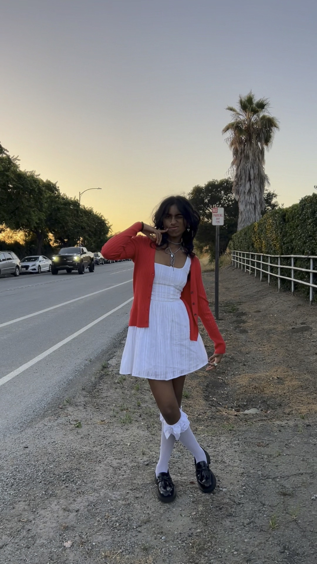Love this summer outfit with a white dress, red cardigan, and lacy socks! Perfect for 4th of July!

#LTKSeasonal