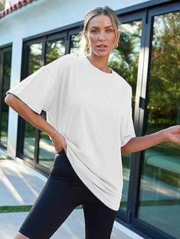 Trendy Queen Womens Fashion Workout T Shirts Athletic Plus Size Tops Summer Trendy Clothes 2024 S... | Amazon (US)