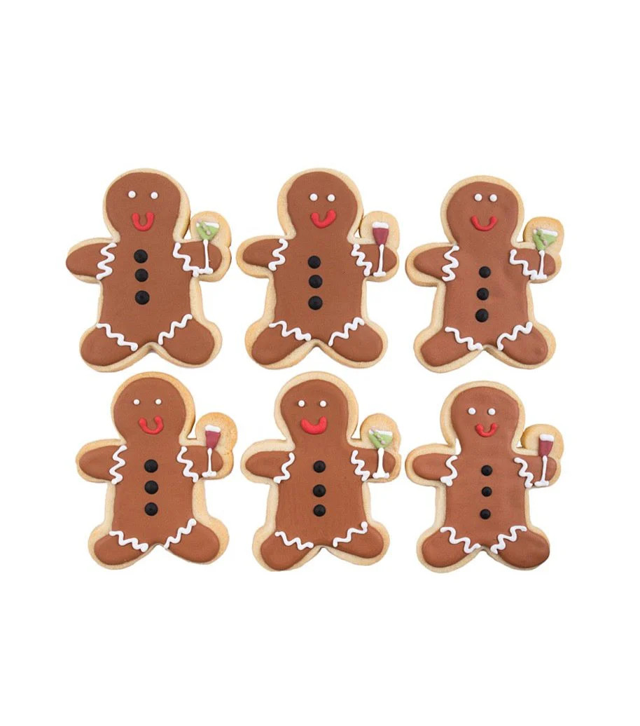 Party Gingerbread Men Sugar Cookies, Set of 6 | Over The Moon