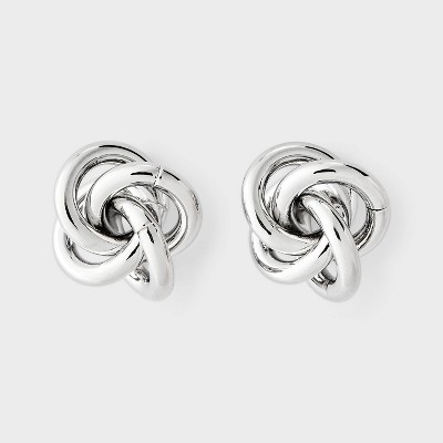 Twisted Knot Post Earrings - A New Day™ Silver | Target