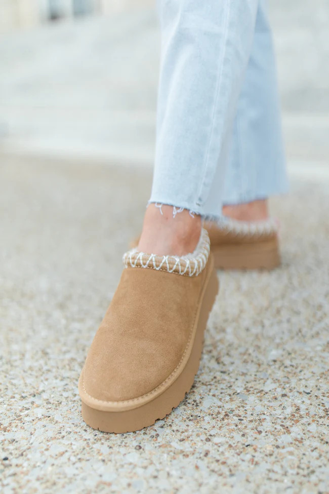 Sydney Chestnut Platform Slip-On Bootie | Pink Lily
