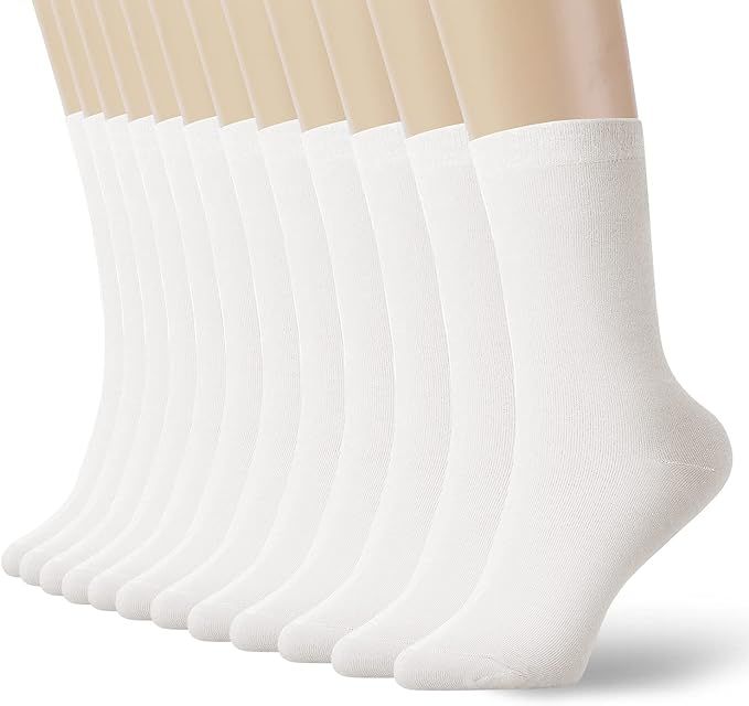 K-LORRA Women Men Casual Cotton Socks Black White Grey | Amazon (US)
