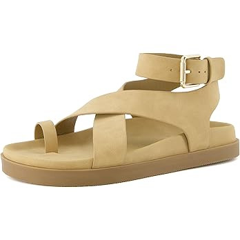 CUSHIONAIRE Entry Womens Ankle Wrap Molded Footbed Sandal with Adjustable Strap | Non-Slip Outsol... | Amazon (US)