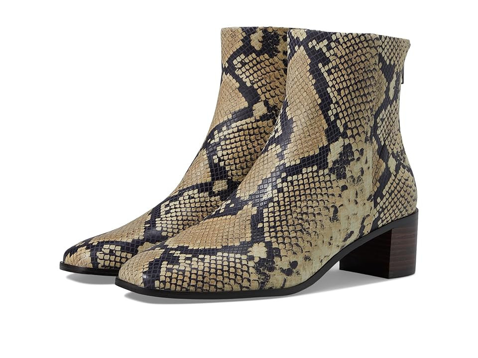 Madewell The Essex Ankle Boot in Snakeskin-Stamped Leather Women's Boots Ivory : 7.5 M | Zappos