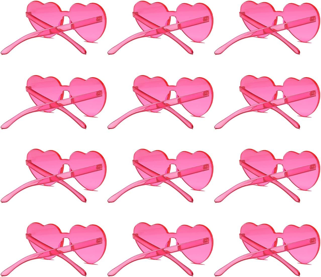 LIULIUBTY Heart Shaped Rimless Sunglasses, Bachelor Party Cool Sunglasses 12Pack, Colorful Funky ... | Amazon (US)