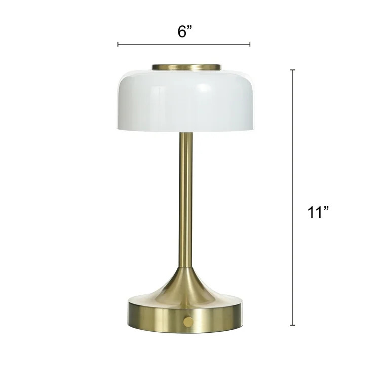 Better Homes & Gardens Portable Milk Glass Table Lamp, Rechargeable | Walmart (US)