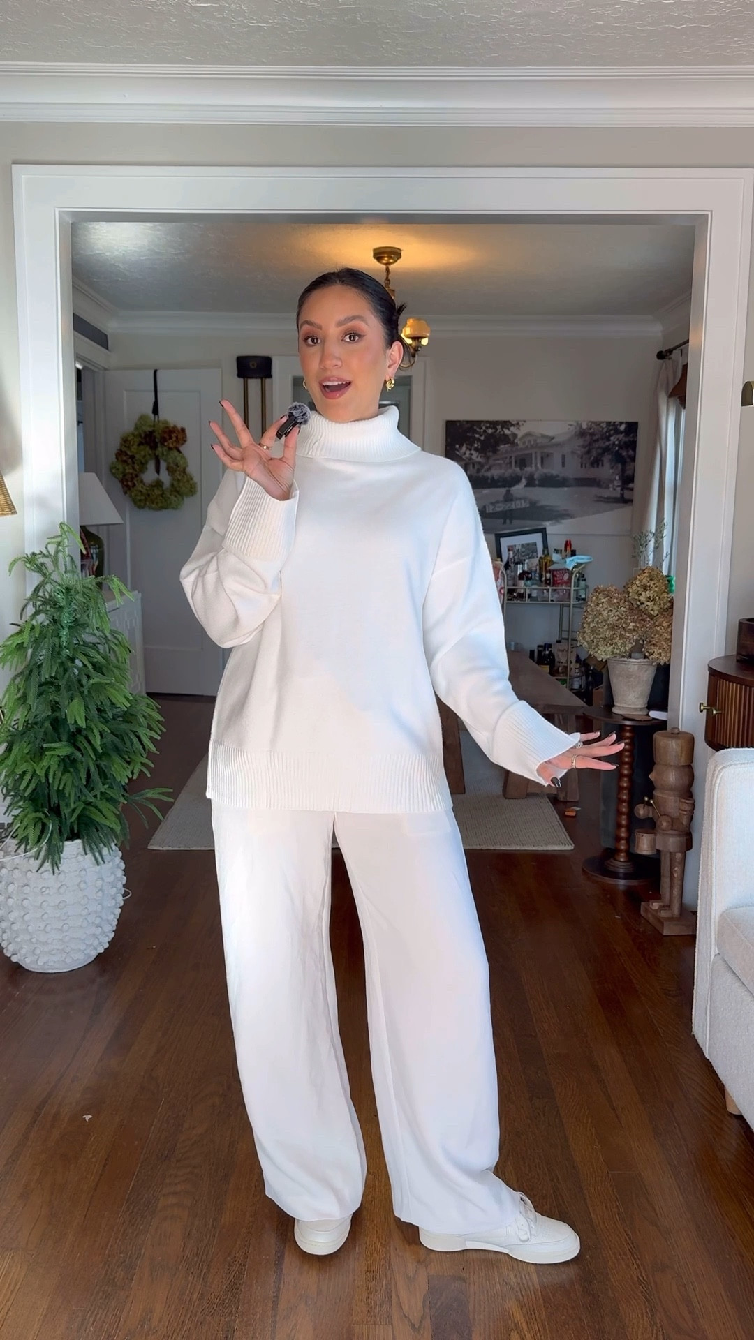 Styling a monochromatic all white look for winter!

Chunky turtleneck sweater – small
Lodge pants (NON WRINKLE)- small
Low rise, red and pink sneaker – seven 
White vintage sneakers – seven 
Long wool coat – small 

#LTKPetite #LTKootd #LTKFindsUnder100
