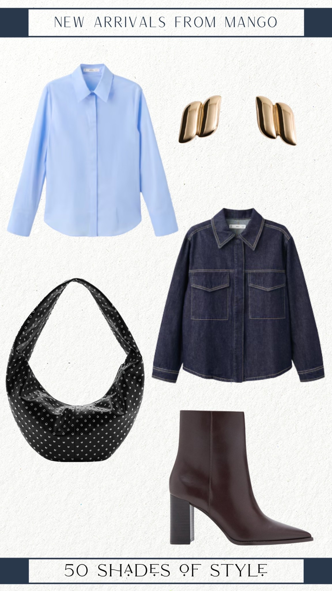 blue bottom down, denim jacket, black handbag, gold earrings, brown boots, winter outfit 

#LTKSeasonal #LTKOver40 #LTKootd