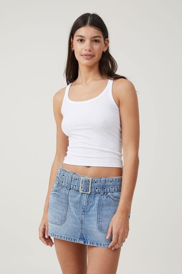 Utility Belted Denim Mini Skirt | Cotton On (US)