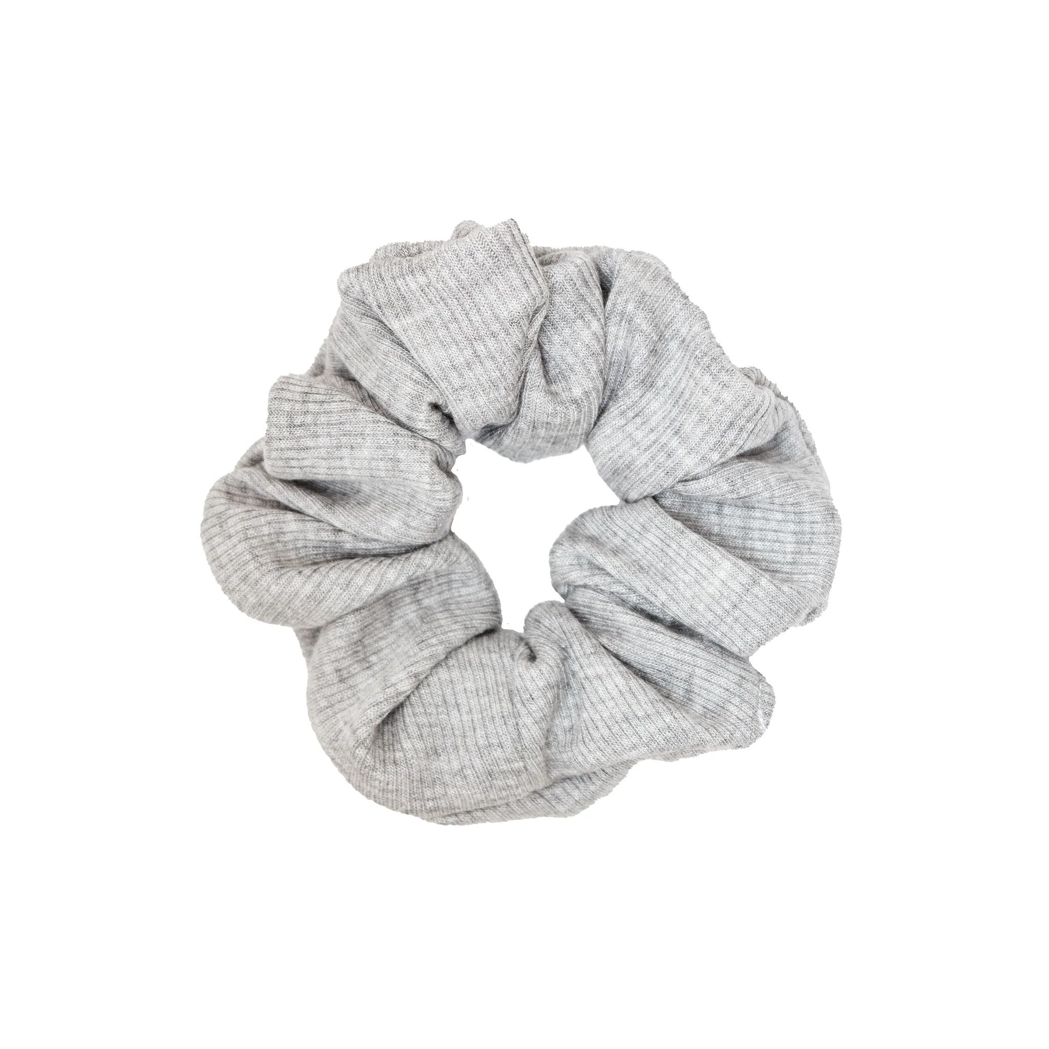 Cotton Scrunchie in Ribbed Heather Grey | Emi Jay