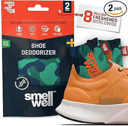 SmellWell - Scented Shoe Deodorizer Inserts - Odor Eliminators - Activated Bamboo Charcoal + Mine... | Amazon (US)