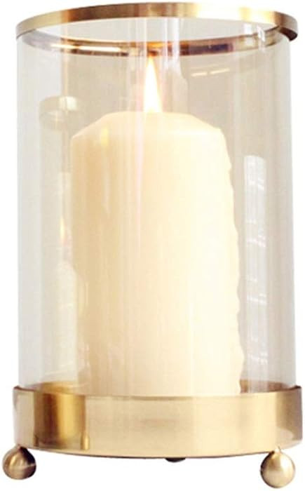 Candlestick, Metal Plating Glass Wedding Candlelight Dinner Christmas Decoration HOMEH (Size : 16... | Amazon (US)