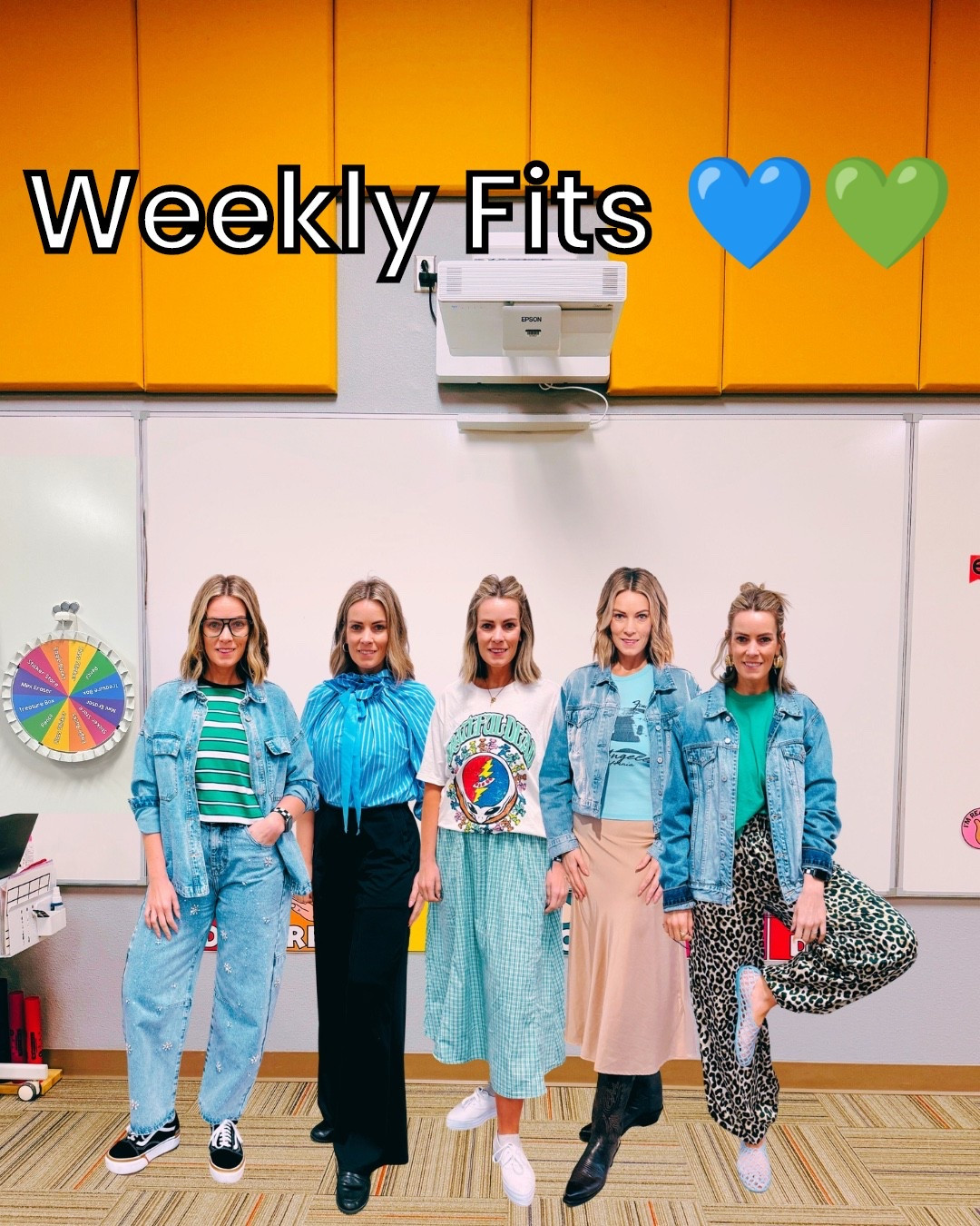 this week’s outfits 💙💚✨

A week of layered graphic tees, statement tops, comfy teacher fits, denim, sneakers, and pieces that made getting dressed genuinely fun this week.

Everything linked on my LTK 🤍

#LTKootd #LTKOver40 #LTKWorkwear