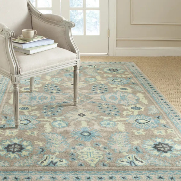 Conservatory Oriental Handmade Tufted Area Rug in Caraway | Wayfair North America