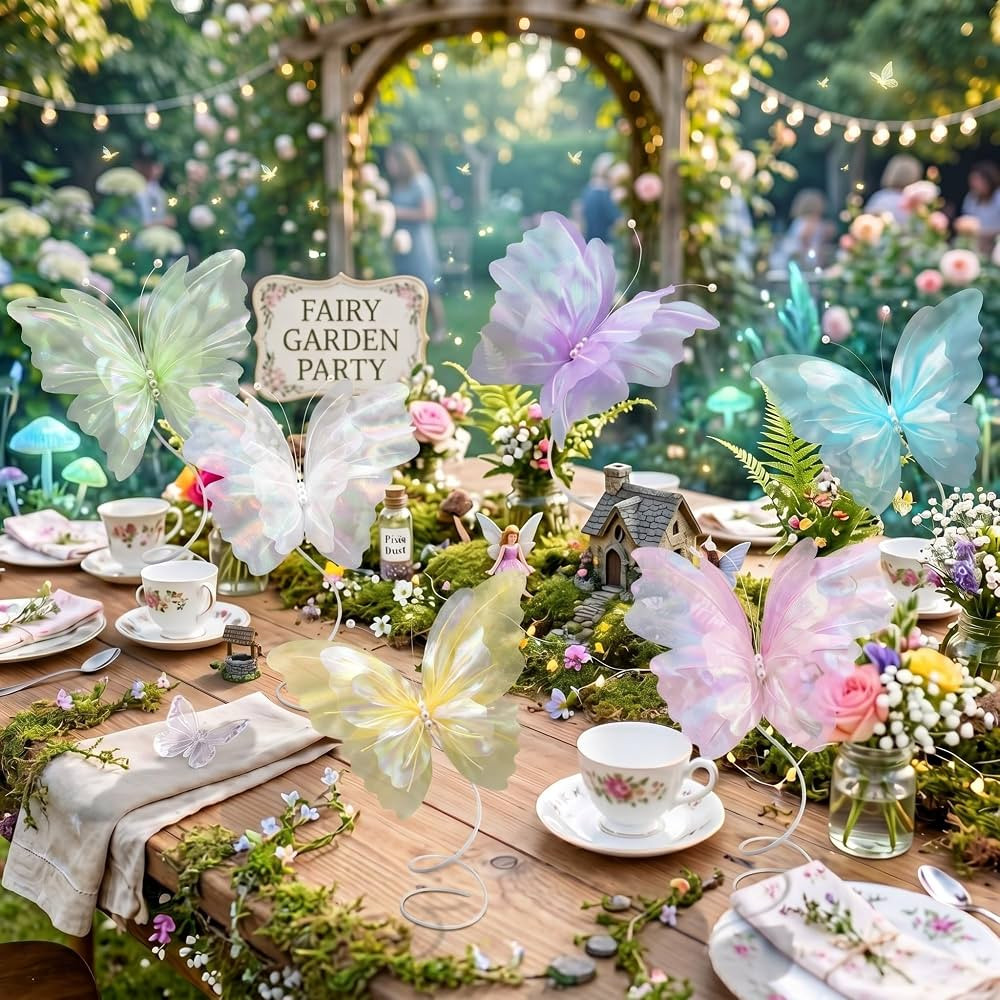 6 Pcs Butterfly Centerpieces for Tables Butterfly Party Decorations Large Double Layer 3D Silk Bu... | Amazon (US)