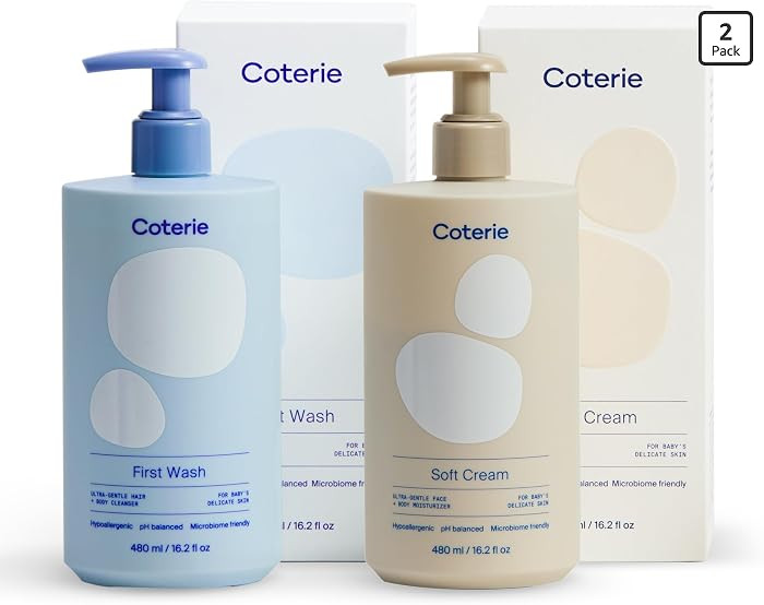 Coterie Baby Bath Skincare Essentials Set | 16.2 oz Shampoo + Body Wash, 16.2 oz Face + Body Loti... | Amazon (US)