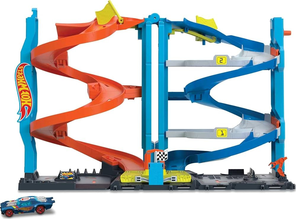 Hot Wheels Toy Car Track Set City Transforming Race Tower, Single to Dual-Mode Racing, with 1:64 ... | Amazon (US)