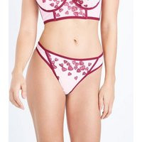 Red Heart Embroidered Thong New Look | New Look (UK)