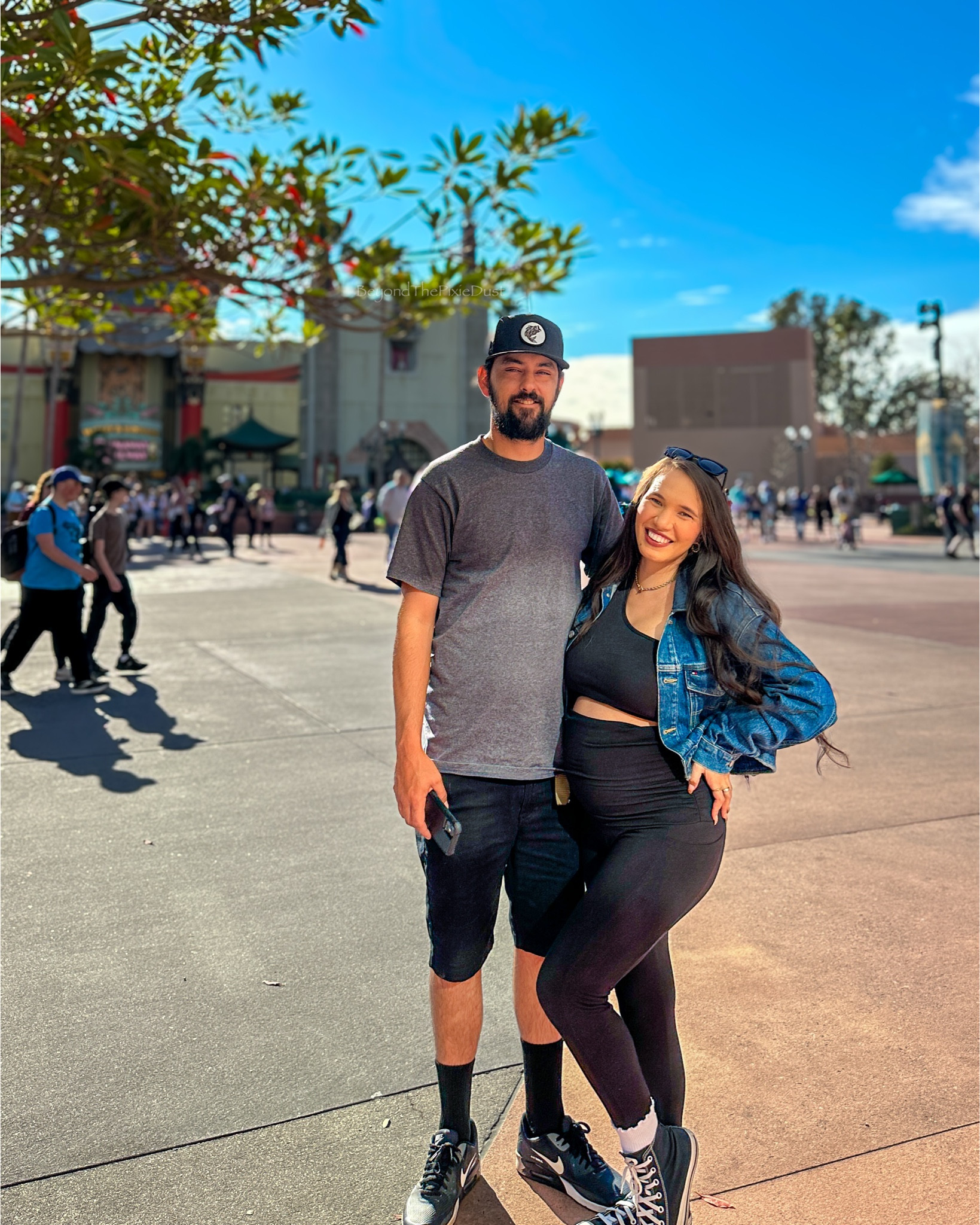 Instead of a solo day being my first park day like I usually do, my family joined me! I wore my favorite items from this pregnancy: maternity leggings and a black crop top from Amazon. I paired these with my Disney 100th Anniversary Tommy Hilfiger jacket, Converse shoes, a Disney Loungefly bag, Mickey Ears, and accessories I always use. I love these leggings because they don't suffocate my belly like most pregnancy leggings I've tried. I also linked my boyfriend's shirt and shorts. It's been hard for him to find tall shirts, and we finally found the perfect shirt that fits and isn't too wide. I hope this helps you keep it simple when enjoying the parks. I linked my favorite regular leggings, the maturity pair & anything else to help you recreate his and my look during your Disney trips!

Woman’s Leggings: M
Men's Shirt: L Tall
Women's Shirt: M
Means Shorts: 34


#LTKBump #LTKSeasonal #LTKTravel