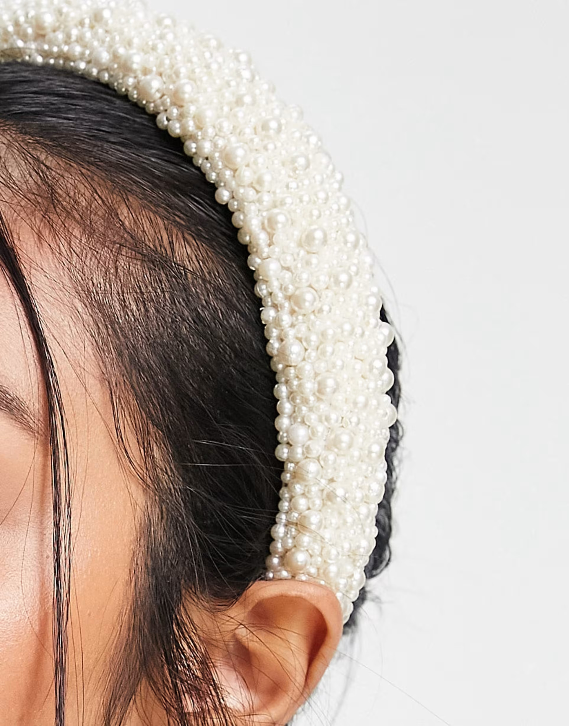 ASOS DESIGN padded headband in all over pearl design | ASOS (Global)