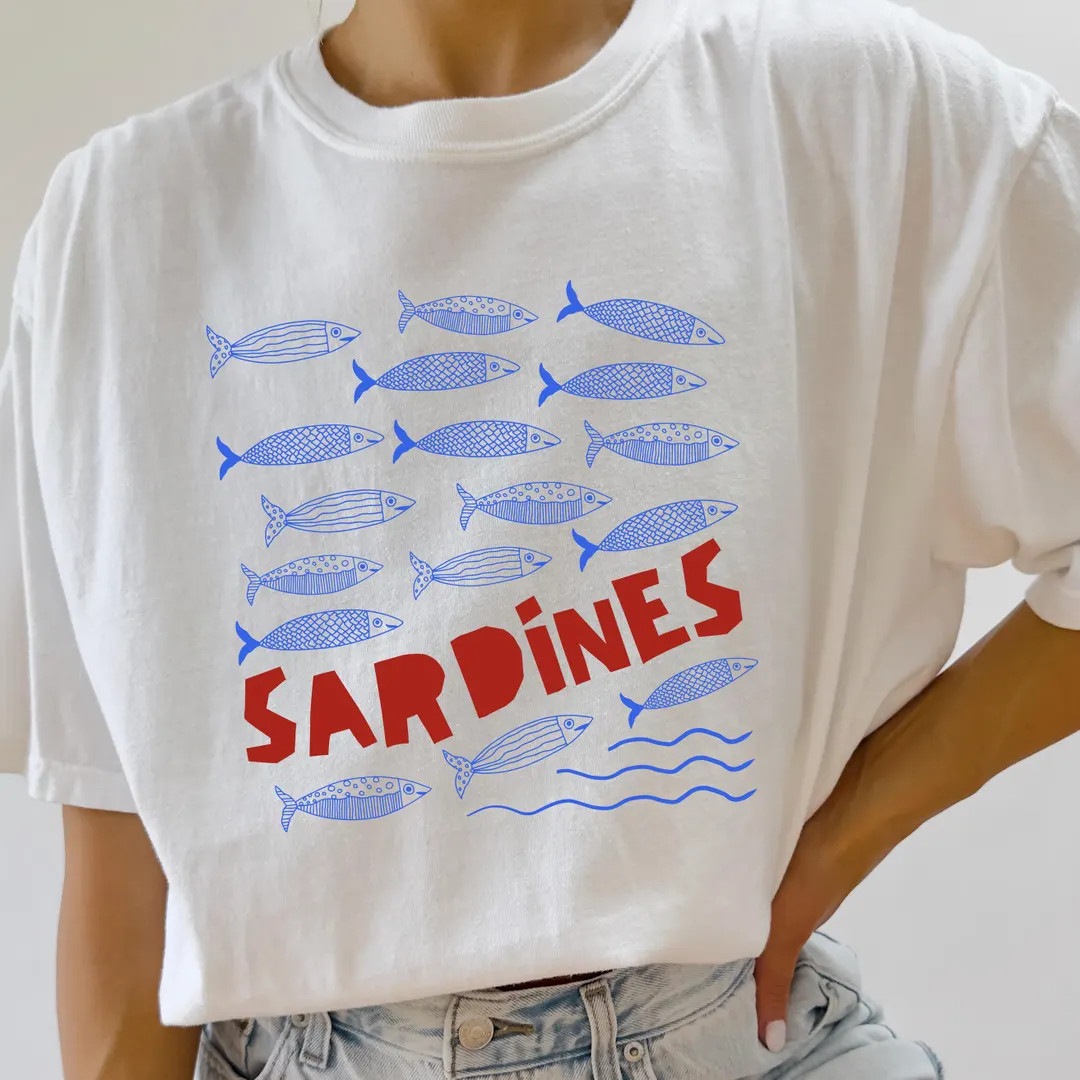 Sardine Shirt Tinned Fish Les Sardines Coastal Aesthetic Sardines Shirt Tomato Girl Italian Summe... | Etsy (US)