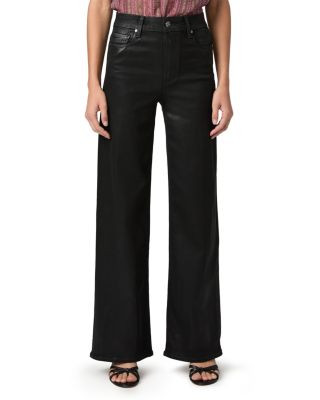 Paige Anessa High Rise Coated Wide Leg Jeans in Black Fog | Bloomingdale's (US)