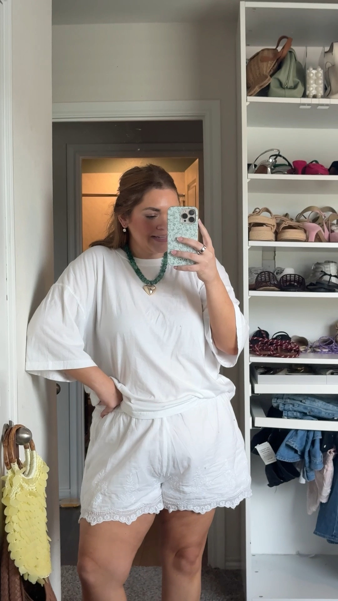 Easy summer outfit wearing large in tee xl in shorts

#LTKdayinmylife #LTKootd #LTKMidsize