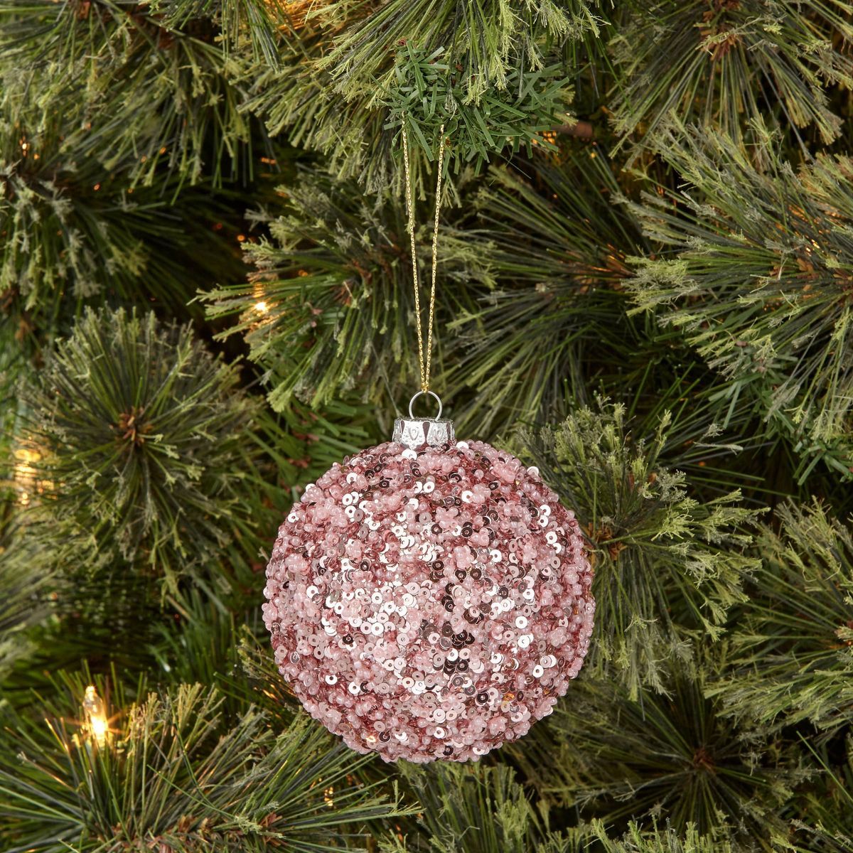 Sequined Ball Christmas Tree Ornament Pink - Wondershop™ | Target