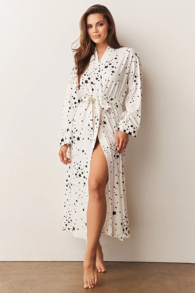 KAIA KIMONO ROBE | WHITE STARS | MASONgrey