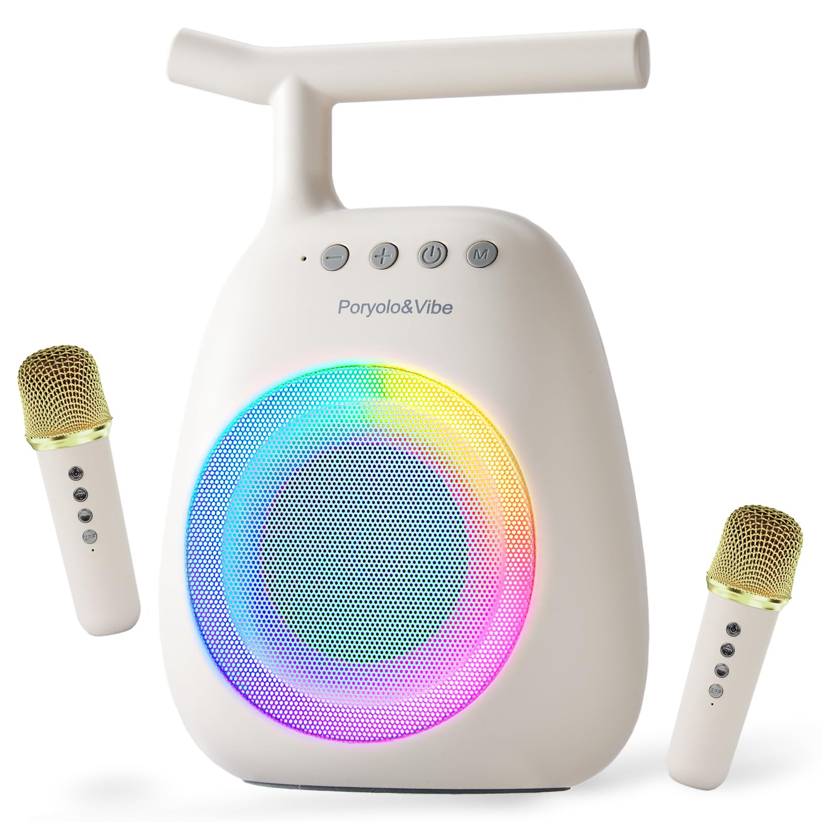 Karaoke Machine for Adults Kids, Mini Portable Bluetooth Speaker with 2 Wireless Microphone LED L... | Amazon (US)