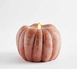Premium Flickering Flameless Wax Pumpkin Candle | Pottery Barn (US)