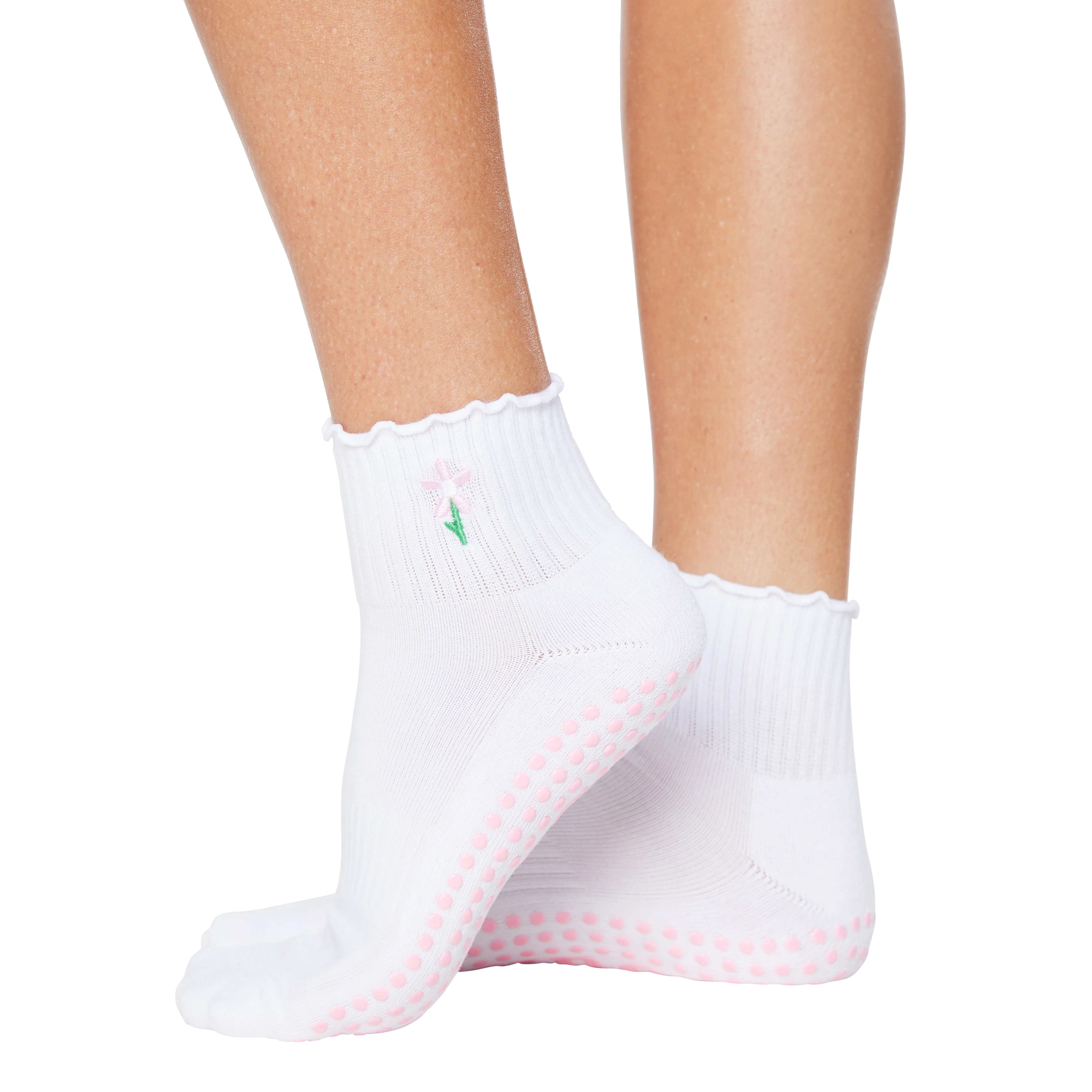 Ruffle Flowers Grip Socks | Sweet Style & Grip Grip Socks | Souls.