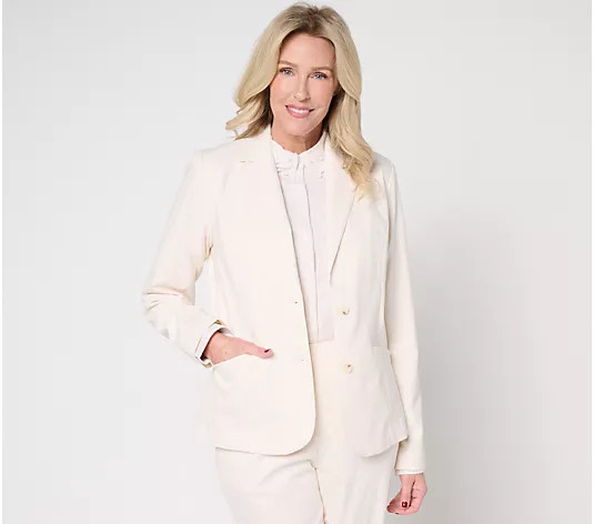 BEAUTIFUL by Lawrence Zarian Notch Collar Blazer | QVC
