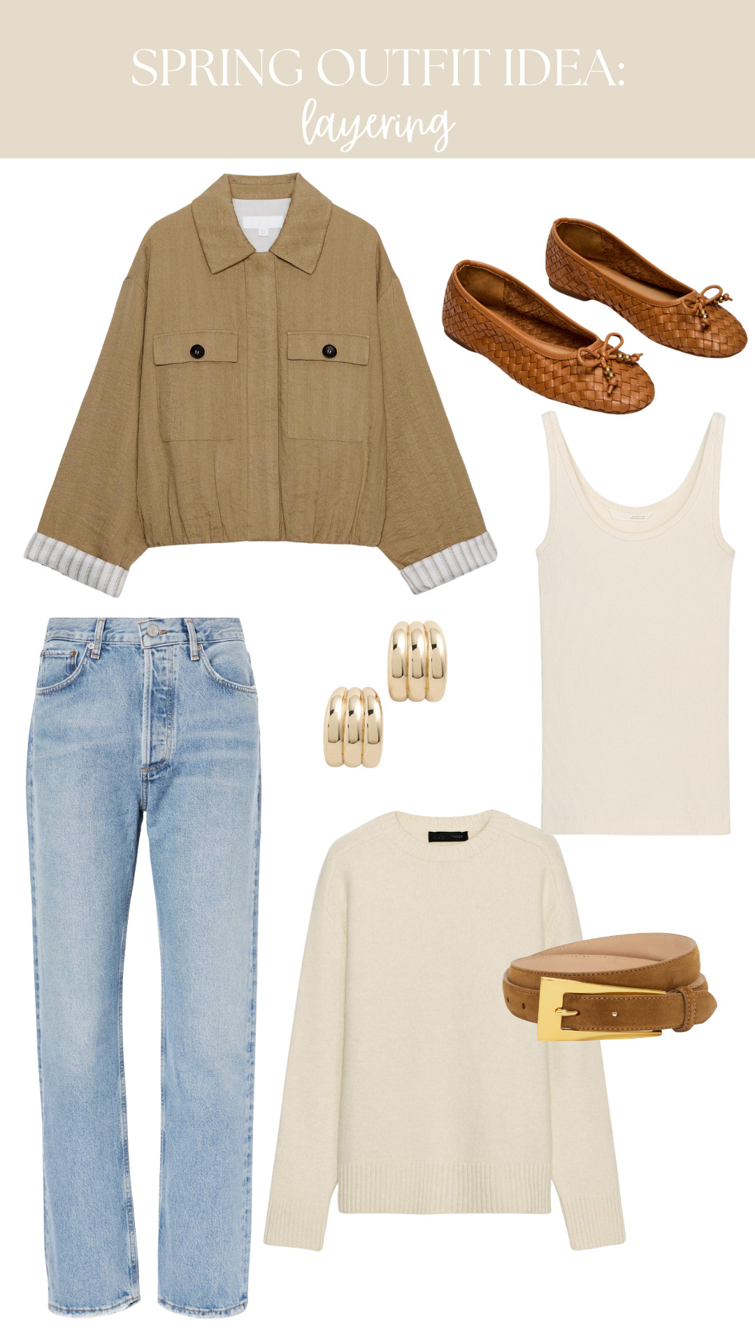 I love layering! It adds dimension and really pulls together a look. I would tie the sweater around my shoulders here, and as an added bonus, could put it on if I'm cold! These are my favorite jeans and belt, jeans run a bit big and belt is true to size. I also have and LOVE these flats!  

 