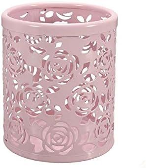 Saim Multi-Color Hollow Rose Flower Pattern Cylinder Pen Pencil Pot Holder Container Organizer (P... | Amazon (US)