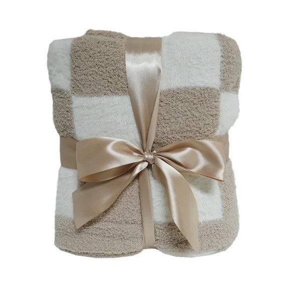 Checkered Blanket, Brown and White, 54" x 58", Mother's Day by Way To Celebrate | Walmart (US)