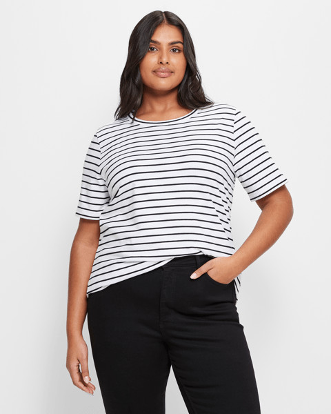 Plus Size Australian Cotton T-Shirt - Stripe | Target AU