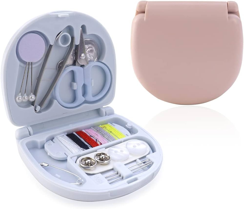 2 Pack Min Travel Sewing Kit DIY Sewing Supplies Portable Sewing Tool Kits Plastic Sewing Kit Box... | Amazon (US)